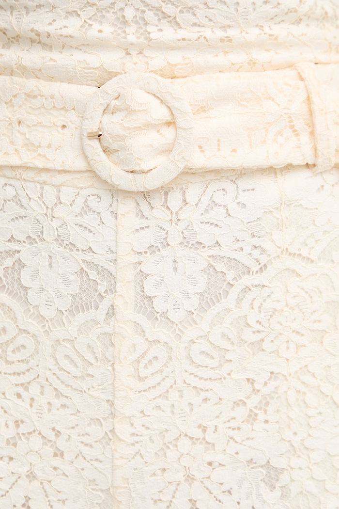 Twinset elegantné šortky dámske čipkované béžová 261TT2312