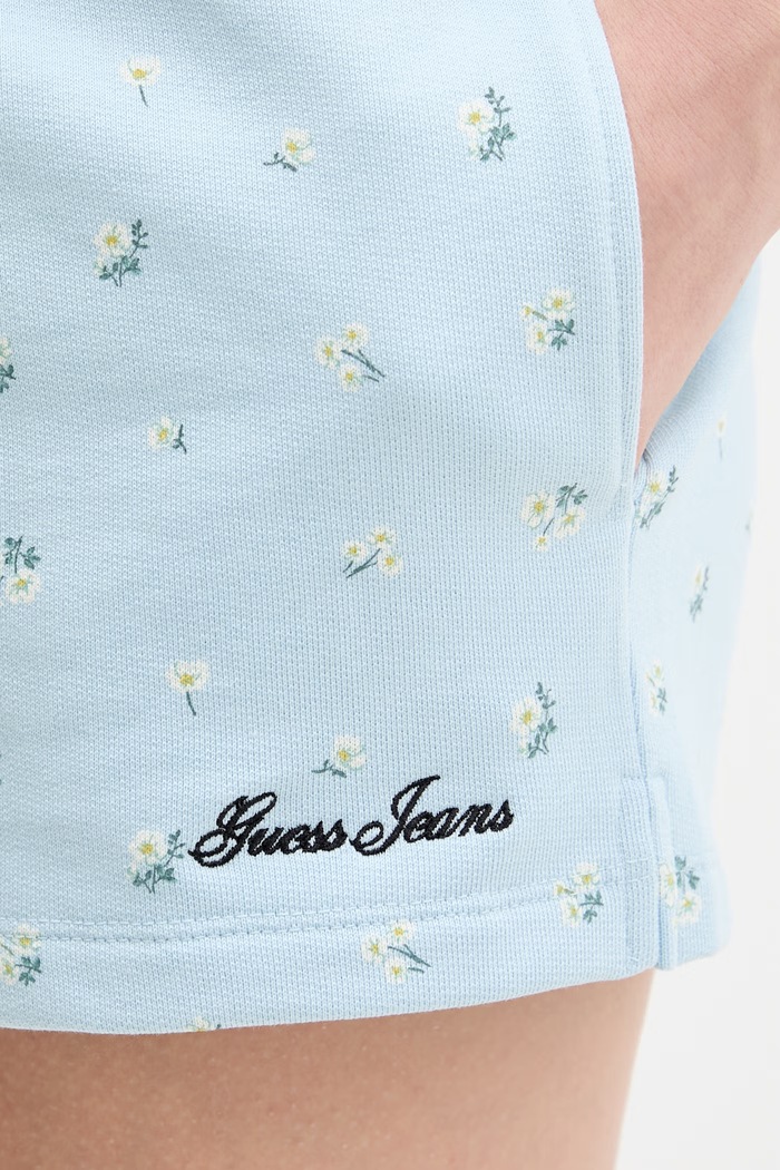 Guess Jeans Къс панталон женски памучен син W6GDB3.KE901