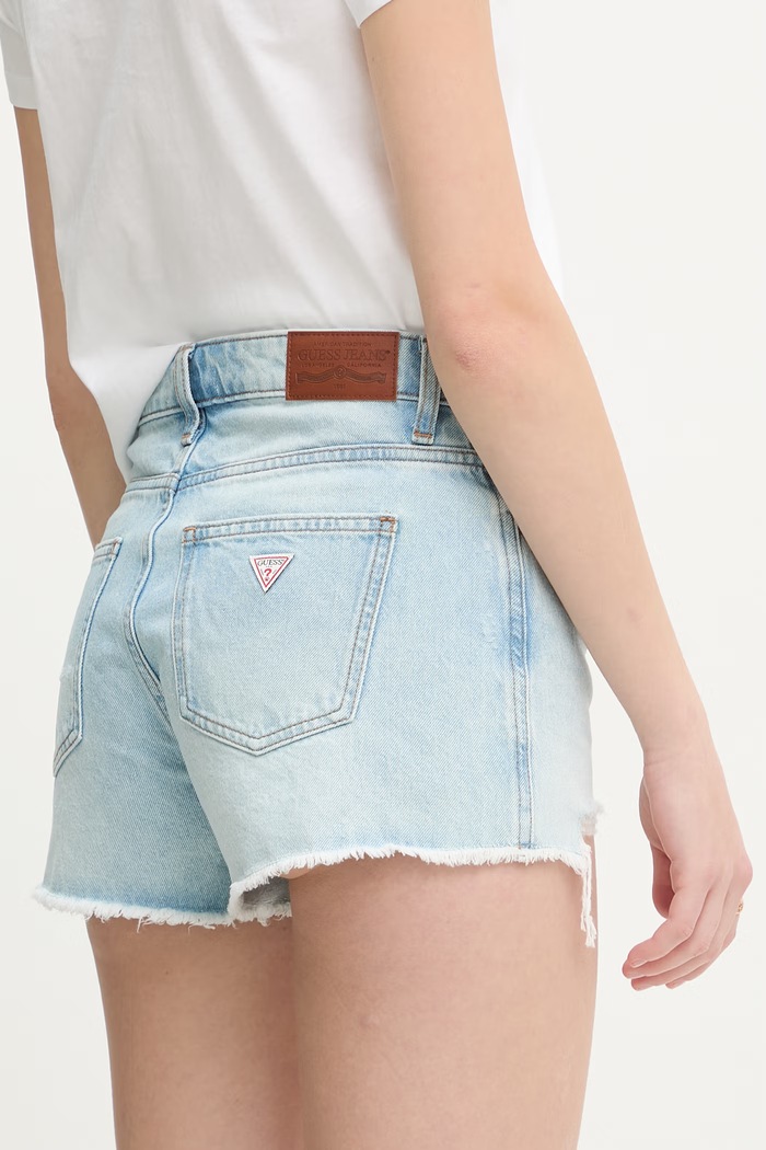 Ρούχα Guess Jeans σορτς Γυναικεία ντένιμ W6GDZ8.D6364 μπλε