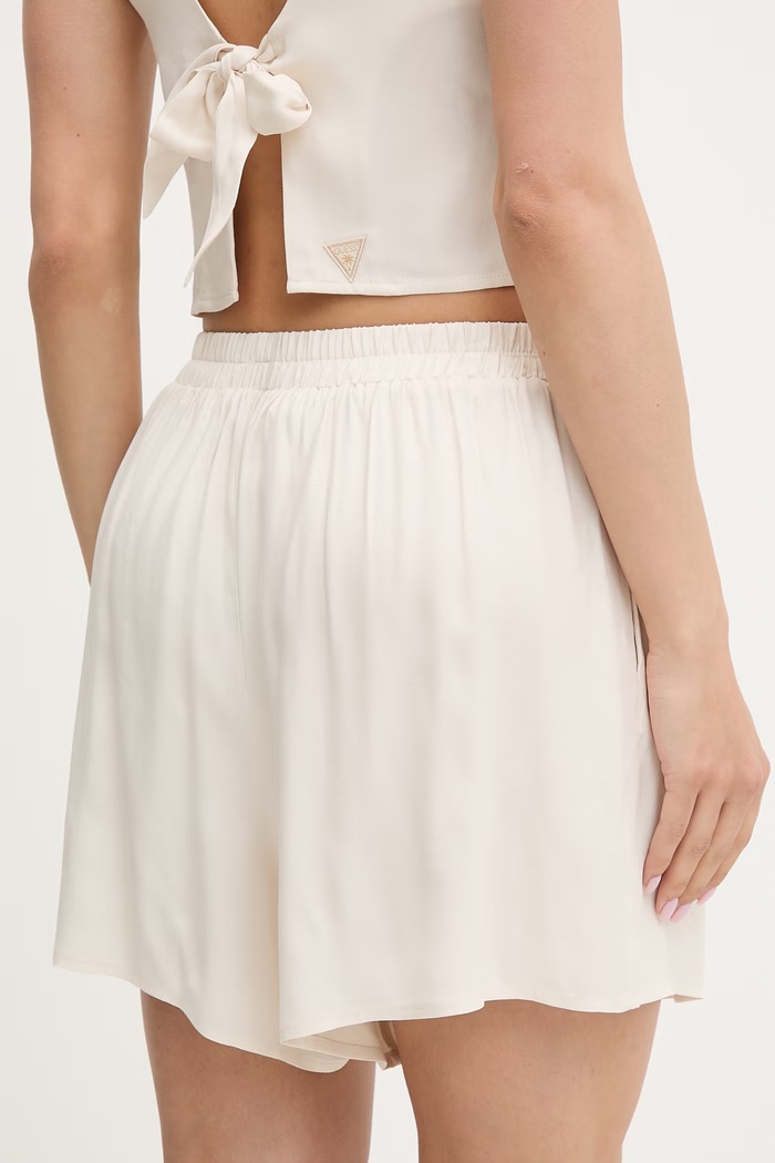 Îmbrăcăminte Guess pantaloni scurți de plajă pentru femei ZOE E6GD11.WP232 bej