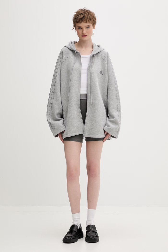 adidas Originals cyklistické šortky dámske bavlnené s elastanom KE3227 sivá SS26