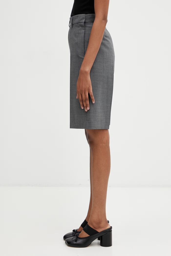 MM6 Maison Margiela Szorty eleganckie damskie z wełną S52MU0125.M35733.860M szary SS26