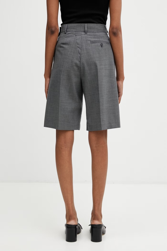 Odzież MM6 Maison Margiela Szorty eleganckie damskie z wełną S52MU0125.M35733.860M szary