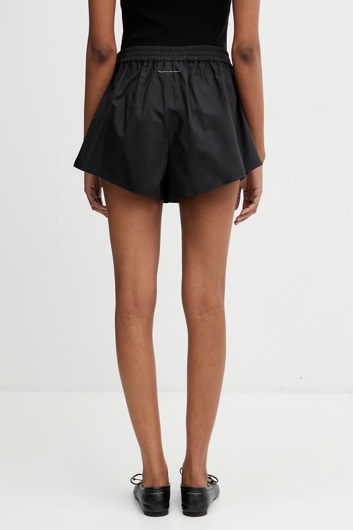 Дрехи MM6 Maison Margiela къс панталон от памук дамски S52MU0135.M35480.899 черен