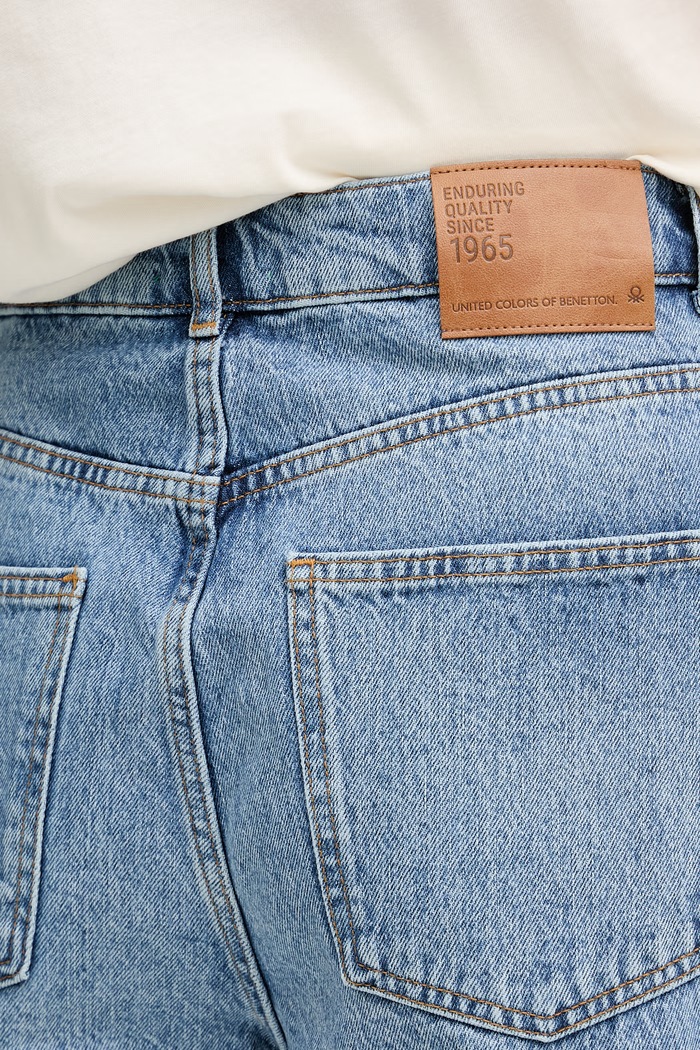United Colors of Benetton pantaloni scurți pentru femei, din bumbac albastru 4W9KD902J