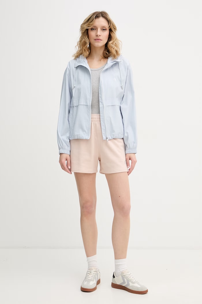Calvin Klein Jeans szorty dresowe damskie bawełniane LV047B271G beżowy SS26