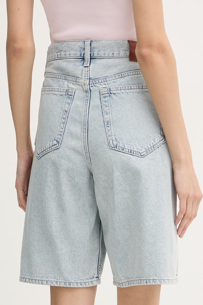 Odzież Calvin Klein Jeans szorty damskie jeansowe LV047F673G niebieski