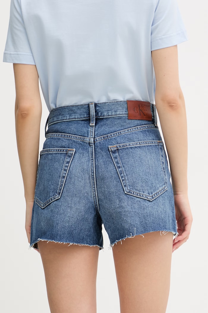 Îmbrăcăminte Calvin Klein Jeans pantaloni scurți pentru femei, din denim LV047F766G albastru
