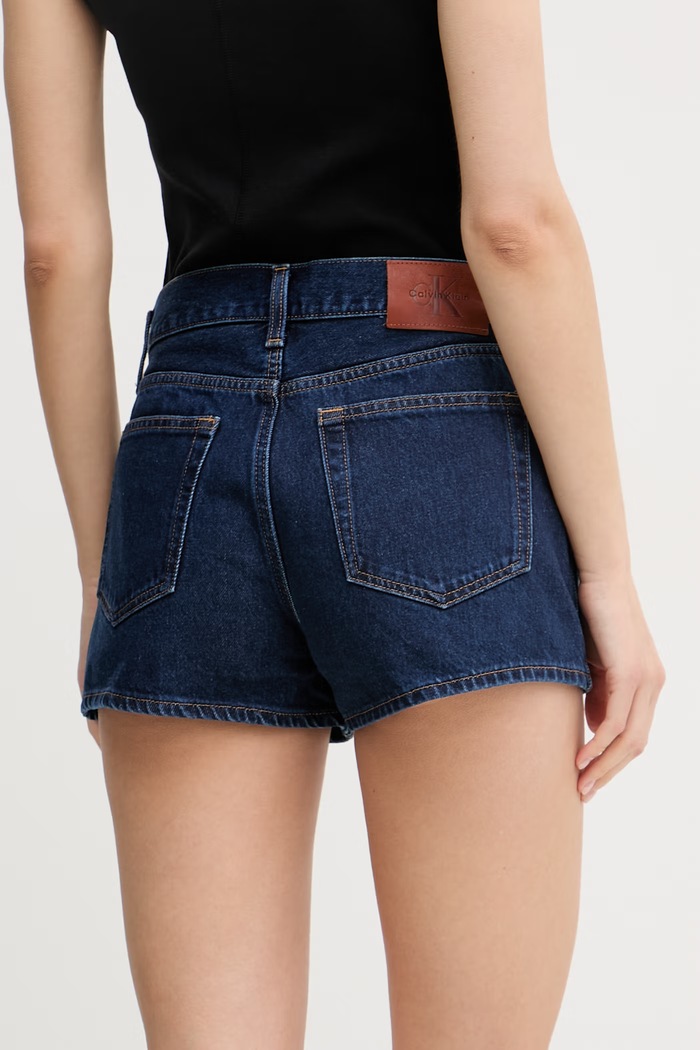 Oblečenie Calvin Klein Jeans šortky dámske rifľové LV047F768G tmavomodrá