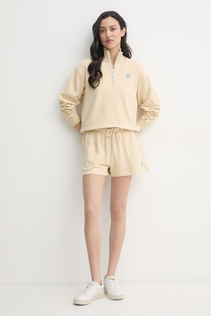 Tommy Hilfiger Спортен къс панталон дамски WW0WW48765 бежов SS26