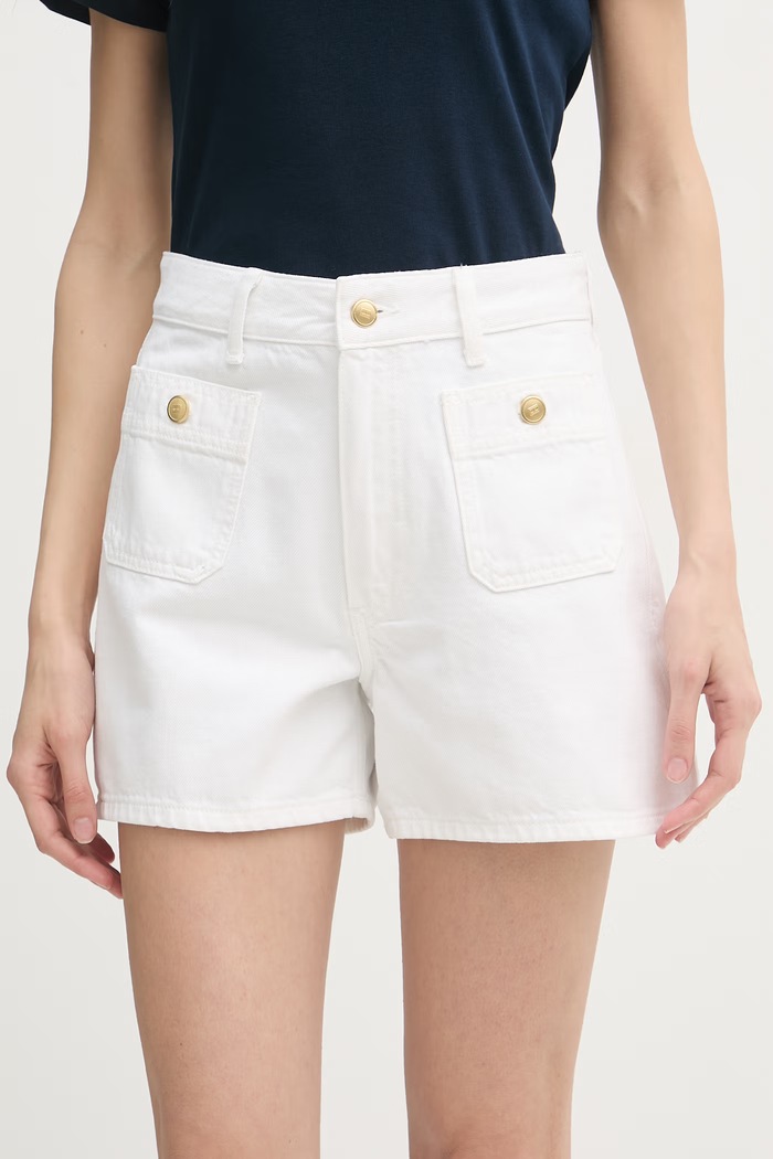 Tommy Hilfiger šortky dámske rifľové biela WW0WW49579