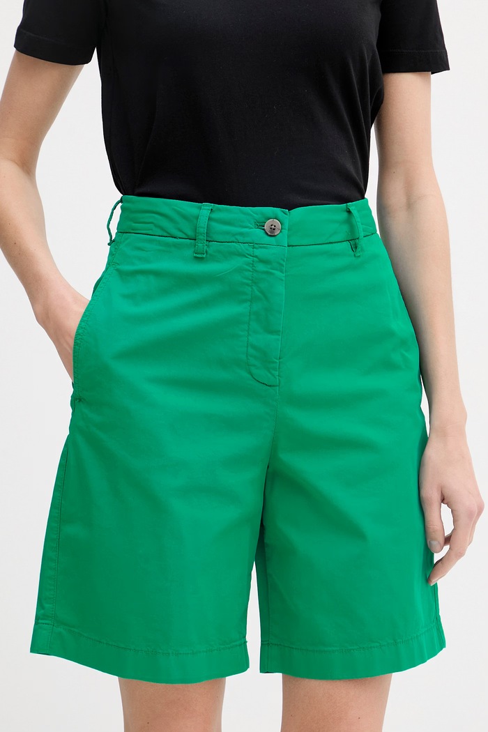 Tommy Hilfiger šortky chino dámske s bavlnou zelená WW0WW49648