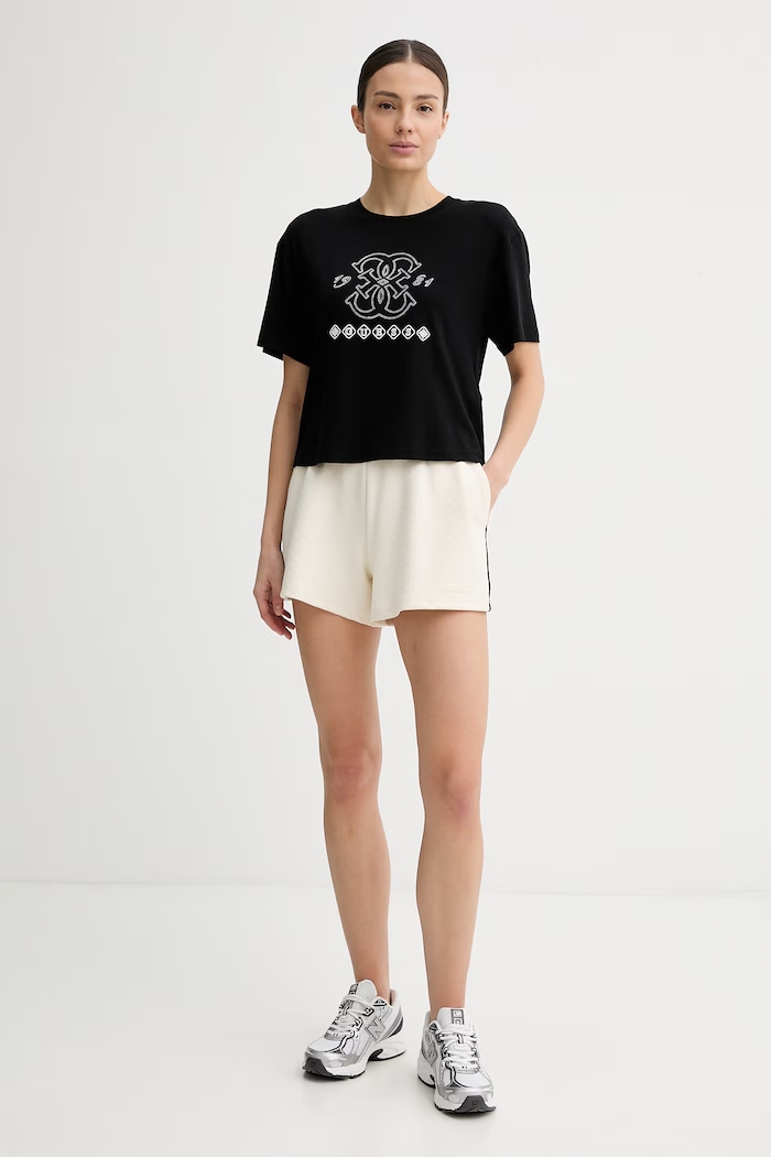 Guess teplákové šortky dámske CLARA V6GD08.K3004 béžová SS26