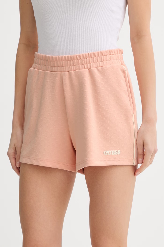 Guess szorty dresowe damskie CLARA pomarańczowy V6GD08.K3004