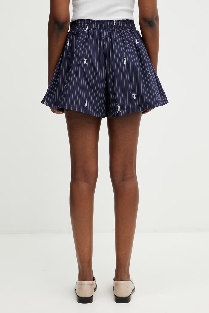 Îmbrăcăminte Lacoste pantaloni scurți din bumbac pentru femei FF1034 bleumarin