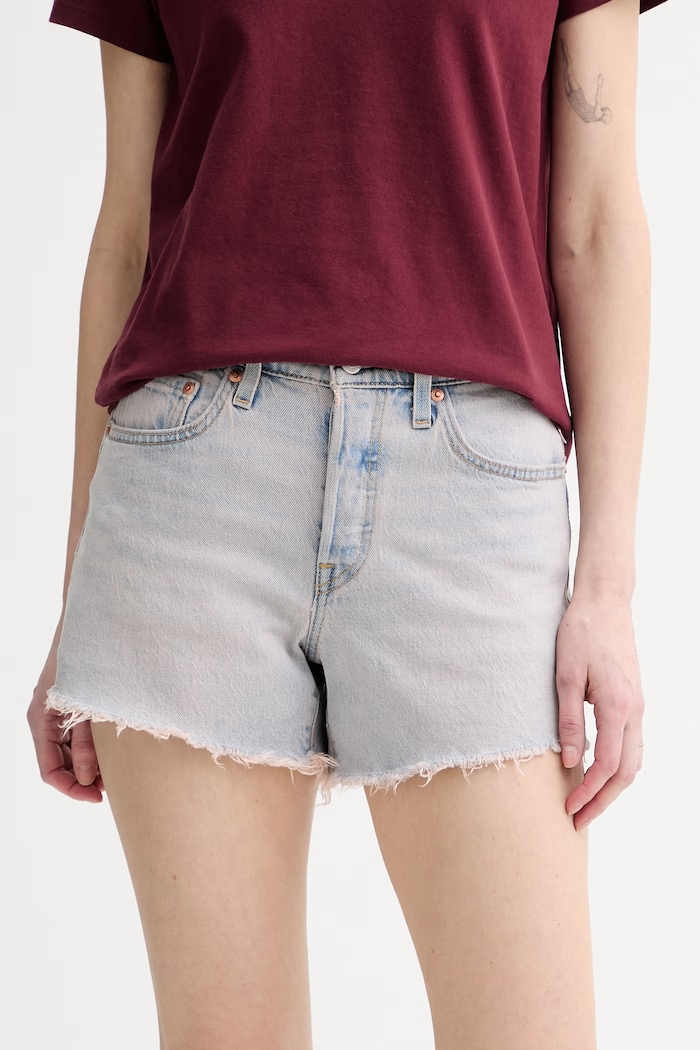 Levi's pantaloni scurți jeans 501® CURVE jeans roz 005DP