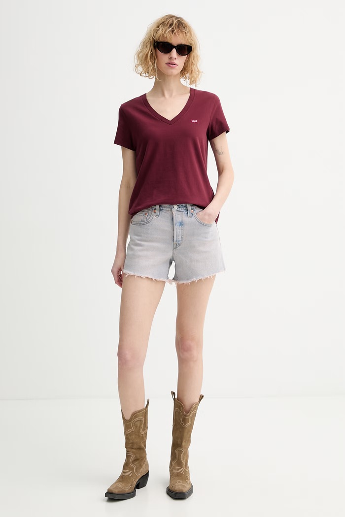 Levi's pantaloni scurți jeans 501® CURVE 005DP roz SS26