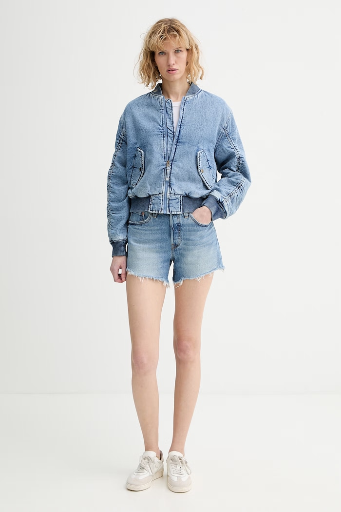 Levi's szorty jeansowe 501® CURVE 005DP niebieski SS26