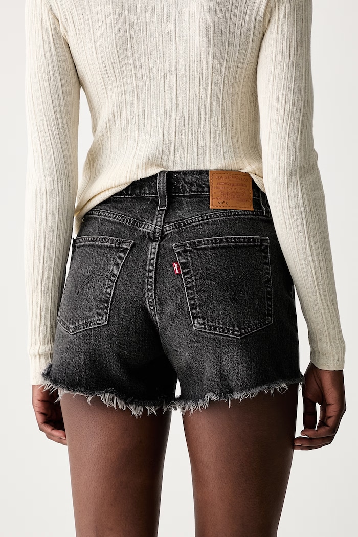 Odzież Levi's szorty damskie jeansowe 501® CURVE 005DP czarny