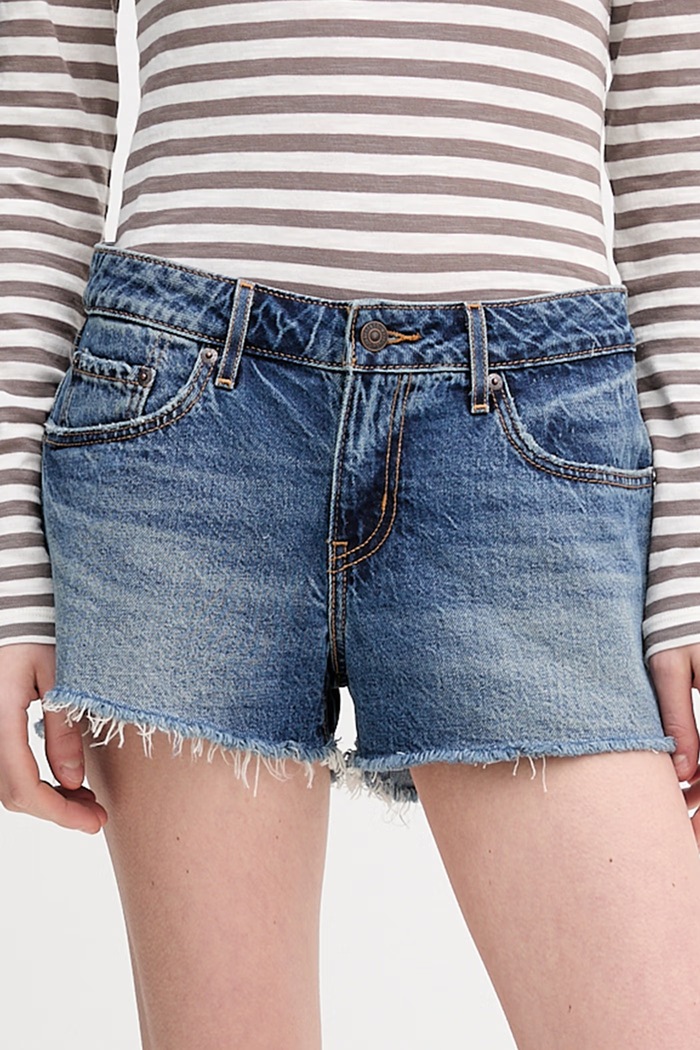 Šortky Levi's LOW LOOSE bavlna modrá 005DR