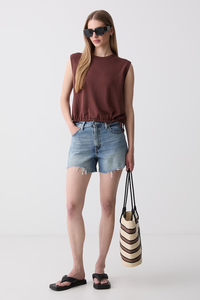 Levi's szorty damskie jeansowe RIBCAGE A-LINE 005DS niebieski SS26
