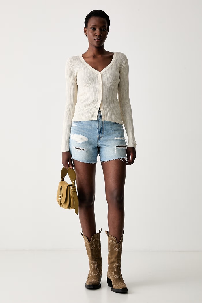 Levi's šortky dámske rifľové RIBCAGE A-LINE 005DS modrá SS26