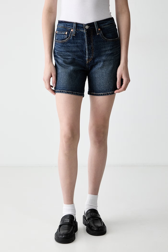 Levi's kratke hlače ženske denim 501® MID THIGH modra A9296