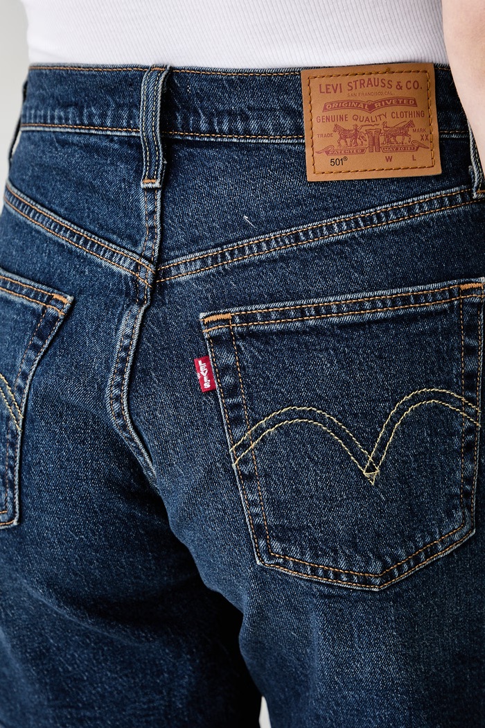 Levi's kratke hlače ženske denim 501® MID THIGH modra A9296
