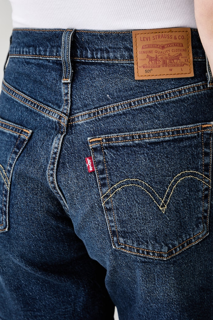 Levi's kratke hlače ženske denim 501® MID THIGH modra A9296