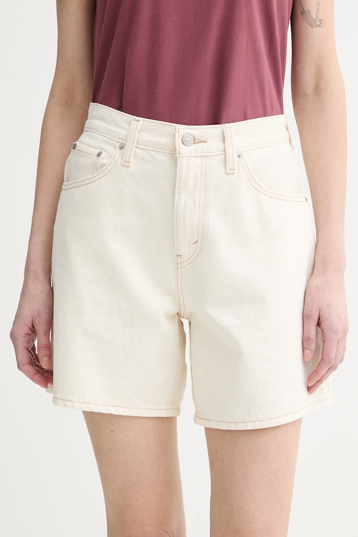 Levi's szorty jeansowe HIGH BAGGY bawełna beżowy A9311.0007