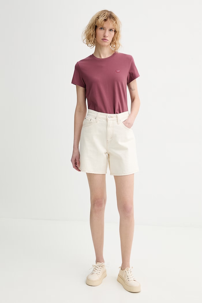 Levi's szorty jeansowe HIGH BAGGY A9311.0007 beżowy SS26