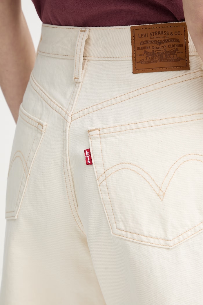 Levi's szorty jeansowe HIGH BAGGY beżowy A9311.0007