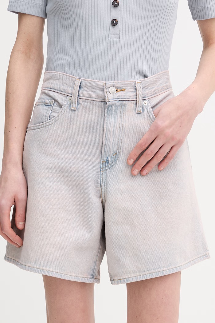 Rifľové krátke nohavice Levi's HIGH BAGGY bavlna ružová A9311.0031