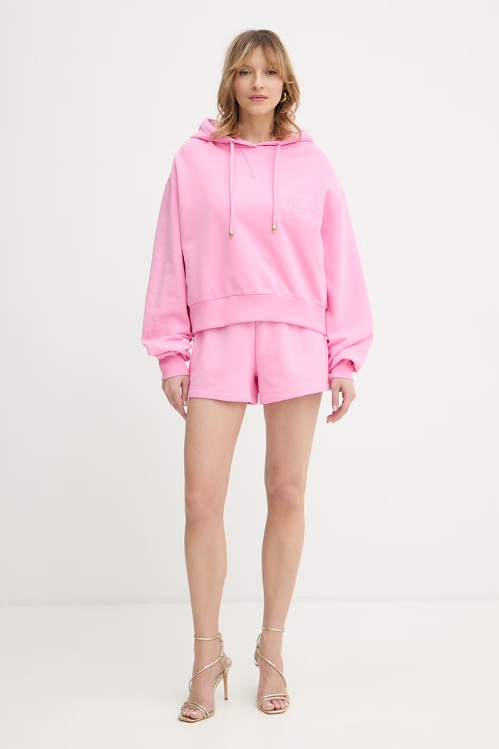 Just Cavalli szorty bawełniane 80PADE15.CF100 różowy SS26