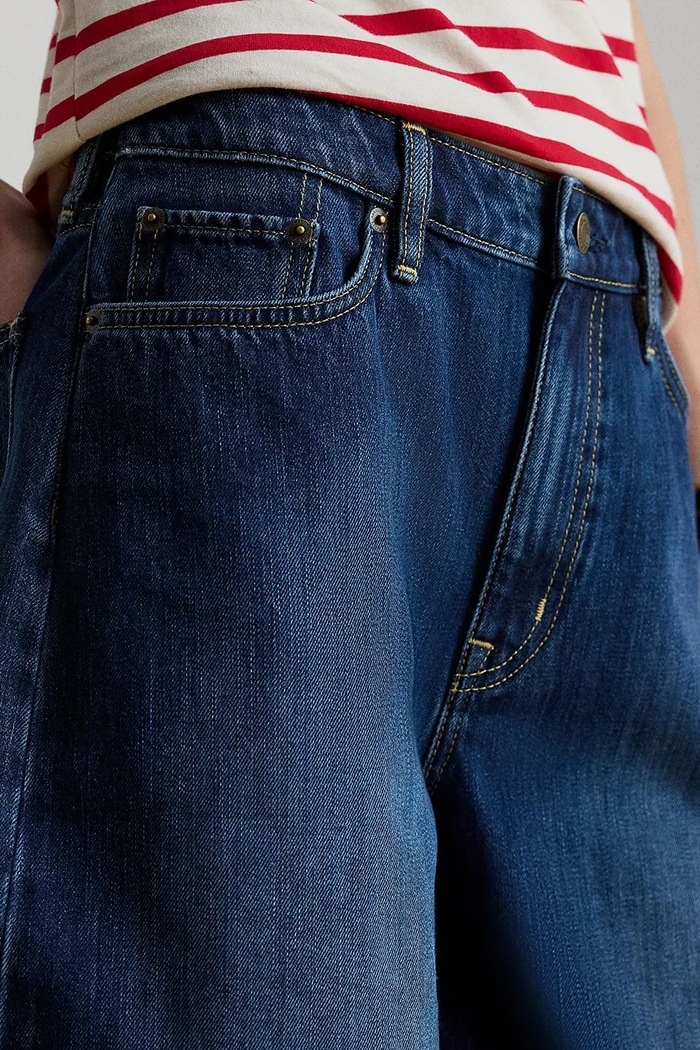 Lauren Ralph Lauren bermudy damskie jeansowe granatowy 200P13594