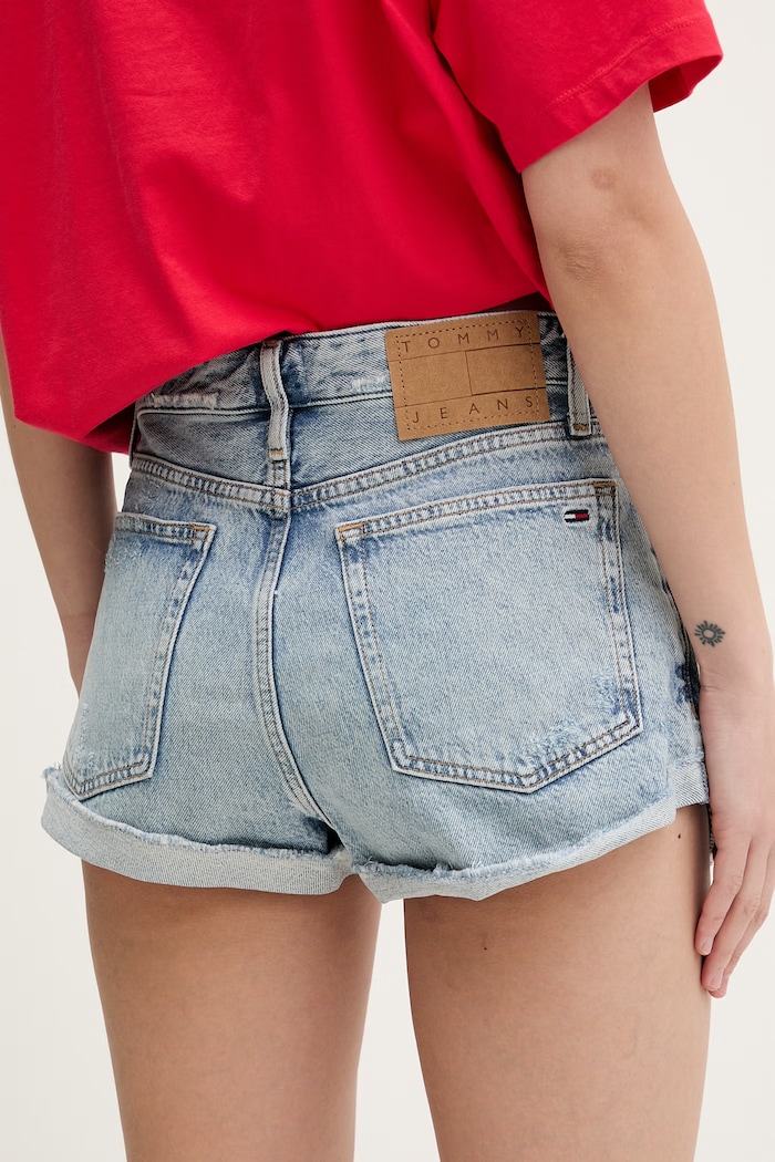 Oblečenie Tommy Jeans šortky dámske rifľové DW0DW22397 modrá