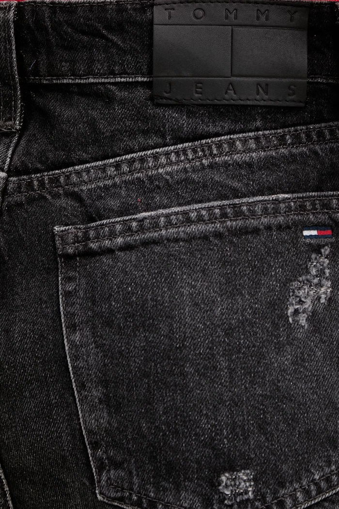 Tommy Jeans pantaloni scurți pentru femei, din denim negru DW0DW22687