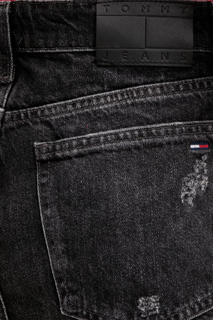Tommy Jeans pantaloni scurți pentru femei, din denim negru DW0DW22687