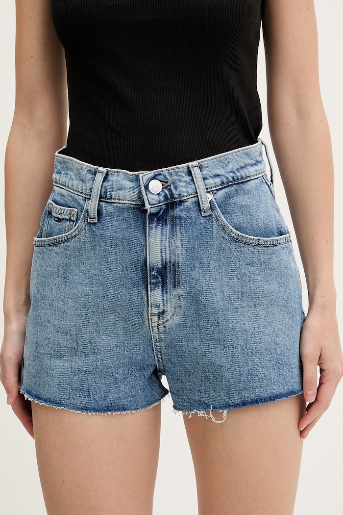 Tommy Jeans pantaloni scurți pentru femei, din denim albastru DW0DW22691