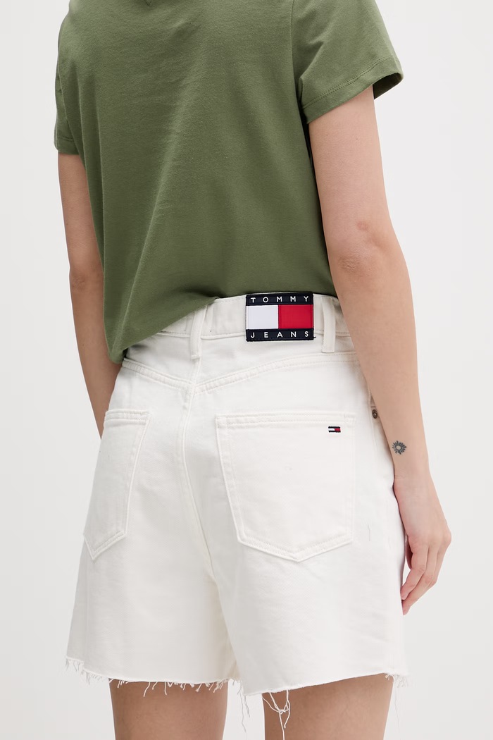 Oblečenie Tommy Jeans šortky dámske rifľové DW0DW22695 béžová
