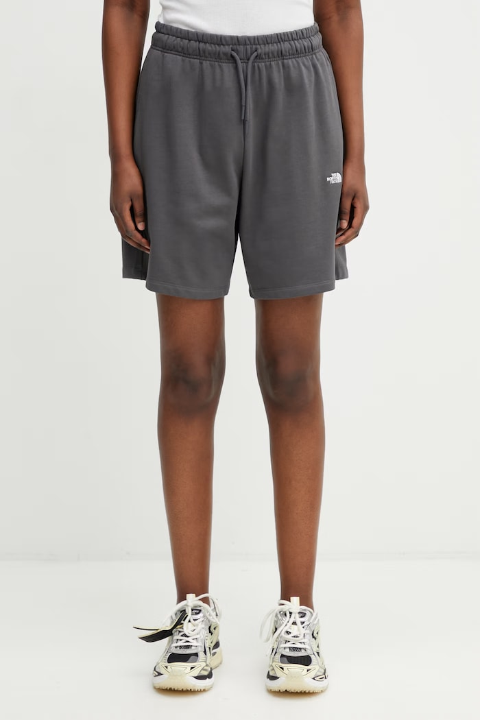 The North Face Essential Light pantaloni scurți de trening din bumbac pentru femei gri NF0A8GQYRHI1
