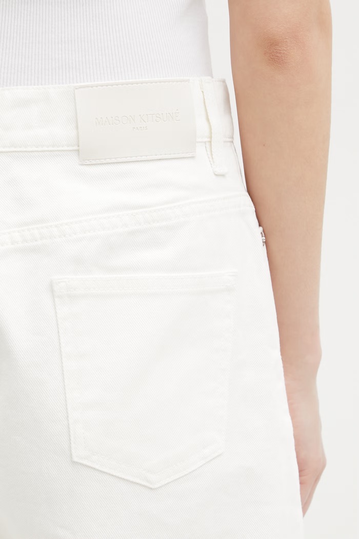 Maison Kitsuné šortky rifľové dámske béžová QW01401WD4024