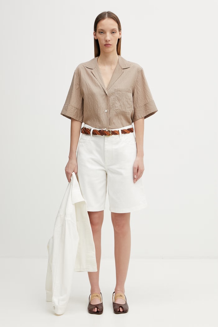 Maison Kitsuné šortky rifľové dámske QW01401WD4024 béžová