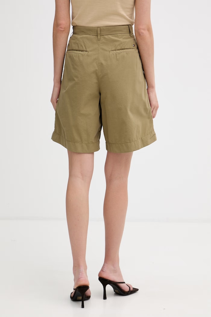 Oblečenie Tommy Hilfiger šortky dámske bavlnené WW0WW49595 zelená