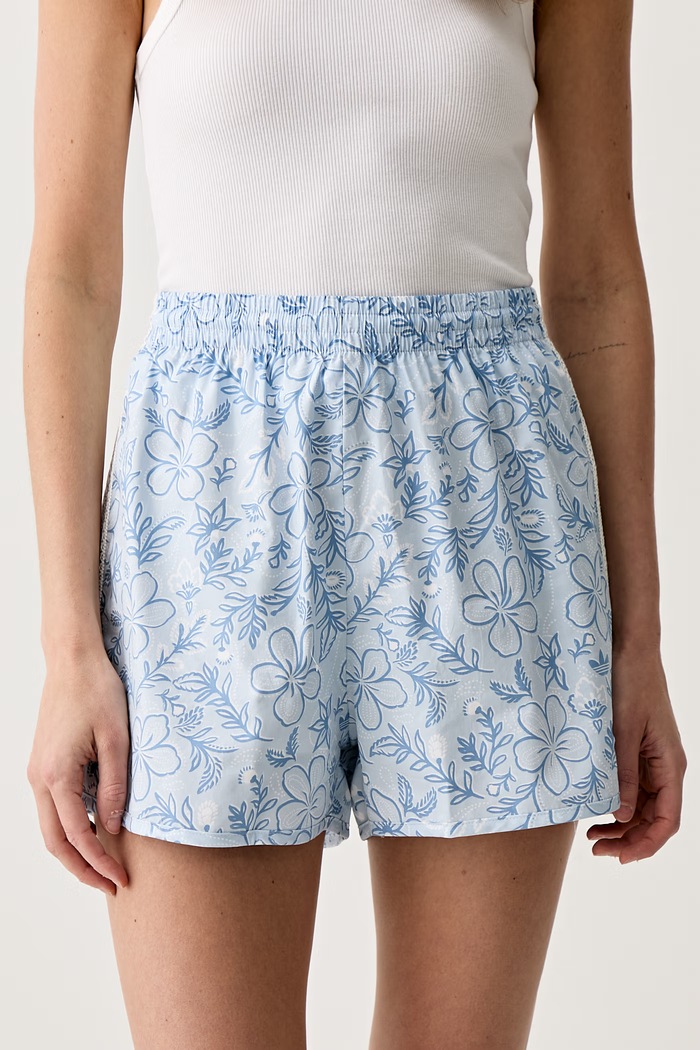 adidas Originals σορτς γυναικεία βαμβακερά μπλε KW5830