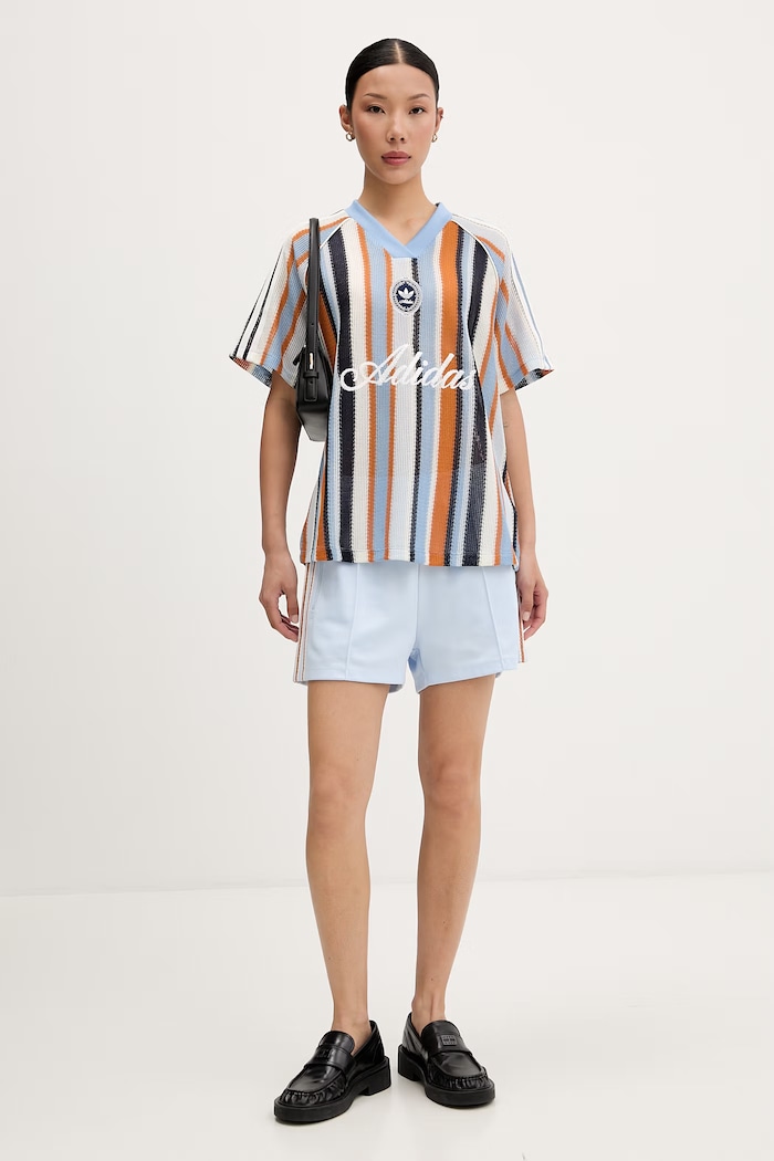 adidas Originals къс панталон тип анцуг дамски с памук KY3166 син SS26
