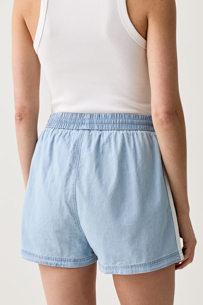 Ρούχα adidas Originals σορτς γυναικεία ντένιμ KY3170 μπλε