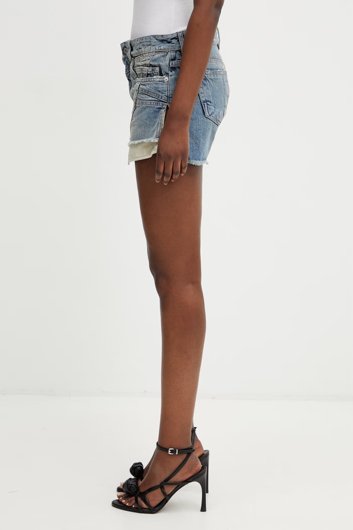 Rick Owens DRKSHDW szorty jeansowe damskie DS01F4300.DWBET2 niebieski SS26