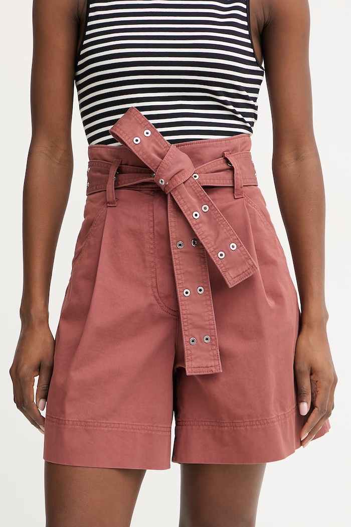 BOSS Orange pantaloni scurți pentru femei, din bumbac cu elastan C Tulina-D burgundia 50556394