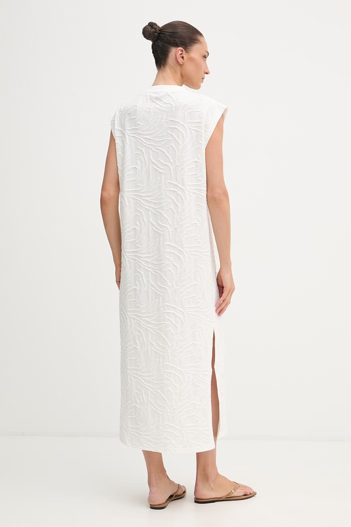 Îmbrăcăminte HUGO rochie cu bumbac ZEB_dress 50561082 bej